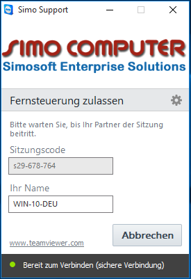 Simo TeamViewer QuickSupport - deutsch